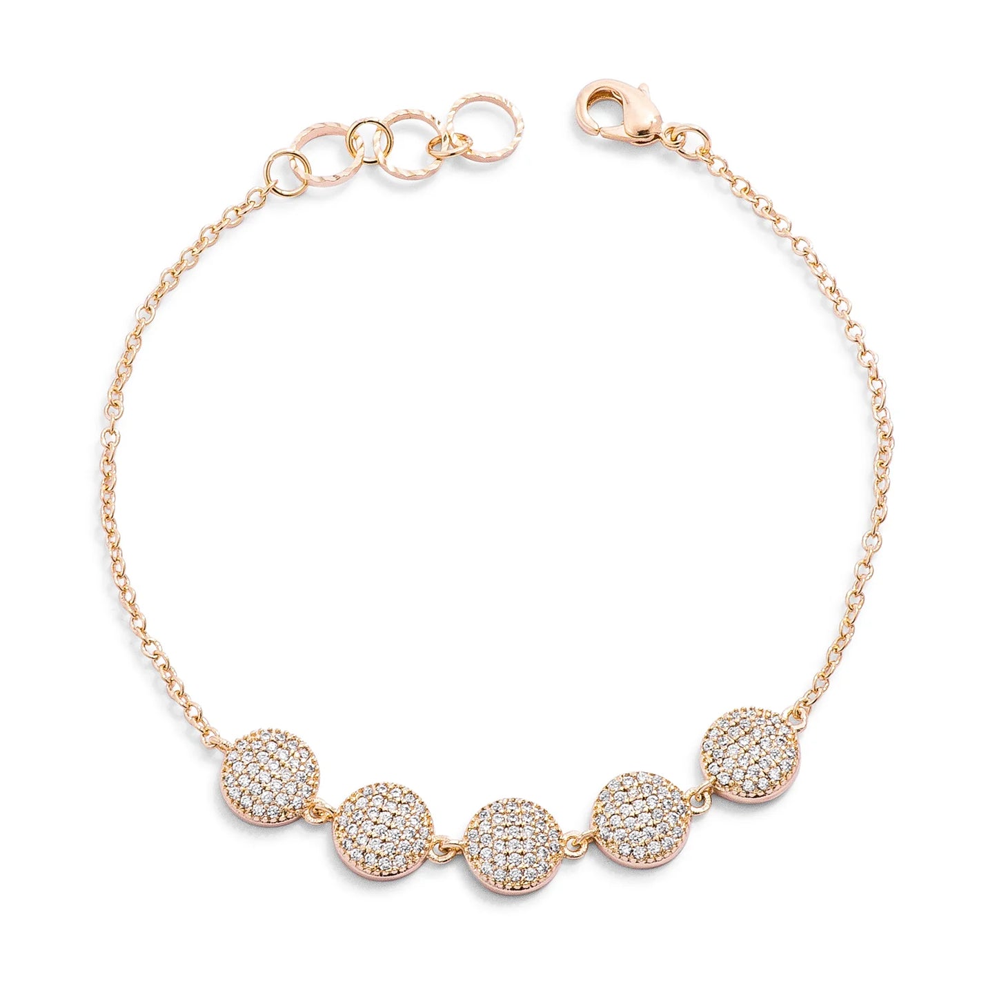 Celeste 0.8ct CZ Goldtone Pave Disc Bracelet