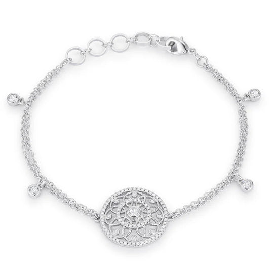 Radiance Rhodium-Plated CZ Charm Bracelet