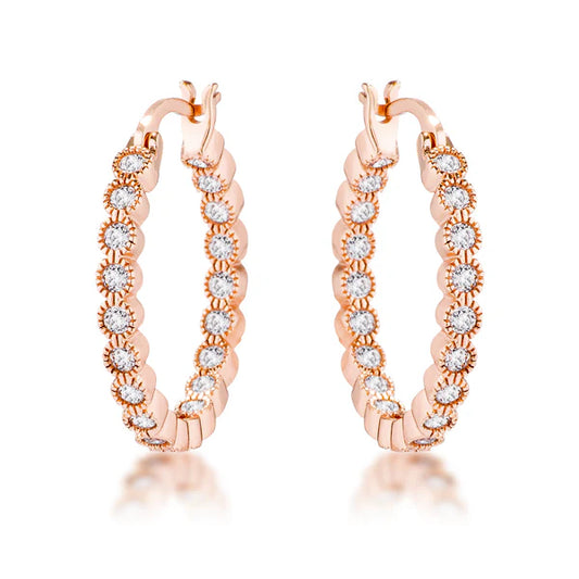 Golden Glow Rose Gold Hoop Earrings